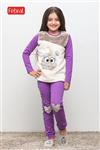 Madar TimanaViolet-64 T-Shirt And Pants For Girls