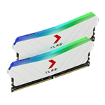 رم کامپیوتر DDR4 دو کاناله 3200 مگا هرتز CL16 پی ان وای مدل XLR8 RGB ظرفیت 32 گیگابایت White
