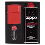 Zippo Red Matte with Zippo Logo 233ZL Lighter GIFT SET