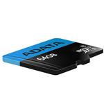 کارت حافظه microSDHC ای دیتا مدل Premier V10 A1 کلاس 10 استاندارد UHS-I سرعت 85MBps همراه با آداپتور SD ظرفیت 64 گیگابایت