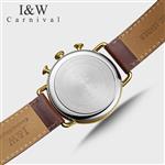 Luxury Men's Big Dial Chronograph Sapphire Glass Waterproof Quartz Black Leather Gold Watches