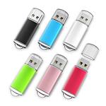 KEATHY 6 Pack 4GB USB Flash Drive USB 2.0 Thumb Drive Memory Stick Jump Drive Pen Drive - Black/Red/Blue/Silver/Green/Gold (4GB, 6 Mixed Color)