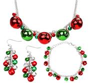 Your Little Lovely Jingle Bells Necklace Bracelet Earring - Christmas X-Mas Holiday Stocking Stuffers Accessories -Jewelry Gift for Women Girls