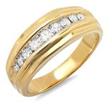 Dazzlingrock Collection 0.50 Carat (ctw) 14K Round Diamond Channel Mens Ring, Yellow Gold