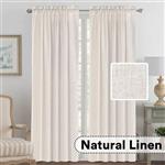 H.VERSAILTEX 2 Panels Ultra Luxurious Natural Linen Blended Light Filtering Curtains Breathable and Airy Window Treatment Drapes with Rod Pocket Top for Bedroom, Extra Long 108 - Inch, Natural