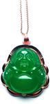yigedan 14k Gold Plated Green Jade Gemstone Buddha Pendant Lucky Necklace