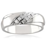 La4ve Diamonds 14k White Gold Double Row Princess-Cut Diamond Men's Wedding Band Ring (1/4 cttw, I-J, I1-I2)