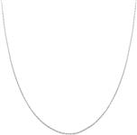 Kooljewelry 14k White Gold 0.8 mm Diamond-cut Cable Chain Necklace (16, 18, 20, 22, 24 or 30 inch)