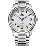 BUREI Men's Quartz Watch with Simple Arabic Numerals and Stainless Steel Strap