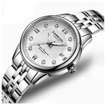 Women's Automatic Watch Gold Silver Stainless Steel with Crystal Dial Date Water Resistant Swiss Watches