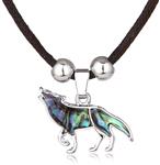 Barch Young Blue Abalone Shell Jewelry Direwolf Necklace for House Stark of Winterfell