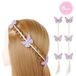 PinkSheep Wigs for Girls, Braided Hair Extensions for Girl, Mermaid Wig, Butterfly Clips, Alligator Bow, Princess Dress Up