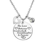 TISDA Birthstone Crystals Necklace,The Love between Grandmother and Granddaughter is Forever Necklace Family Jewelry Christmas Gift (April)