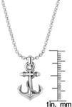 Sterling Silver Three-dimensional Nautical Anchor Necklace in Gold/Rhodium Plating with either 18 Cable inch or 24 inch Curb Chain
