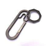 Lanxy TC4 Titanium Special Anti-lost Quick Release Octagonal Ring Grey Key Chain Waist Belt Clip Easy Carry EDC Tool Ti Color Keychain