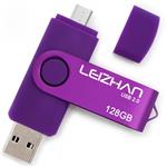 LEIZHAN 32GB OTG USB Flash Drive Purple USB 2.0 Pen Drive Gift Suitable for Android Smart Phone System 4.5 Above