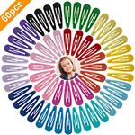 BetyBedy 60 Pcs Hair Barrettes, Non-Slip Hair Clips, 2 Inch Metal Hairpins Accessories for Toddlers, Girls, Kids, Teens, Women (15 Assorted Colors)