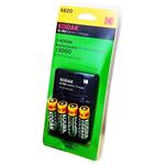 شارژر باتری کداک مدل K620 به همراه باتری قلمی قابل شارژ مجموعه 4 عددی