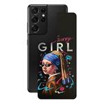 برچسب پوششی راک اسپیس طرح Girl مناسب برای گوشی موبایل سامسونگ Galaxy S21 Ultra 5G
