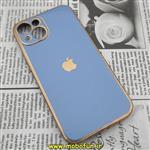قاب گوشی iPhone 13 آیفون طرح ژله ای مای کیس گلد لاین دور طلایی محافظ لنز دار آبی سیرا کد 158