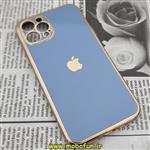 قاب گوشی iPhone 12 Pro آیفون طرح ژله ای مای کیس گلد لاین دور طلایی محافظ لنز دار آبی سیرا کد 375
