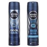 Nivea Fresh Active And Cool Kick Spray For Men 150ml Pack Of 2
