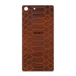 برچسب پوششی ماهوت مدل Brown-Snake-Leather مناسب برای گوشی موبایل سونی Xperia M5