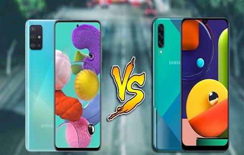 مقایسه و بررسی گوشی سامسونگ گلکسی  A50 با A51