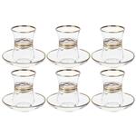 Pasabahce Workshop 97177 Tea Glass and Saucer Glass Pack of 6