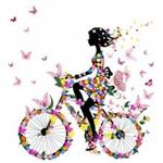 استیکر سه بعدی طرح دختر دوچرخه سوار ژیوار 