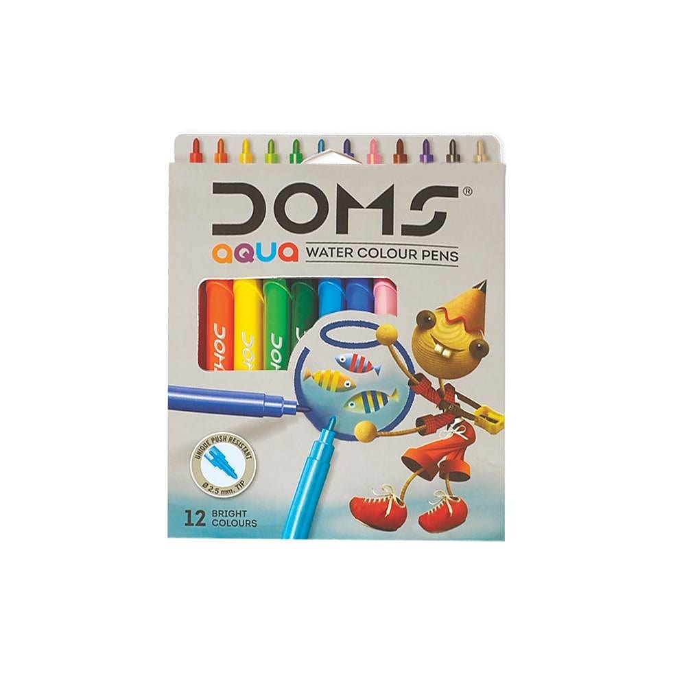 DOMS AQUA WATER COLOR PENS 12 SHADES 7265